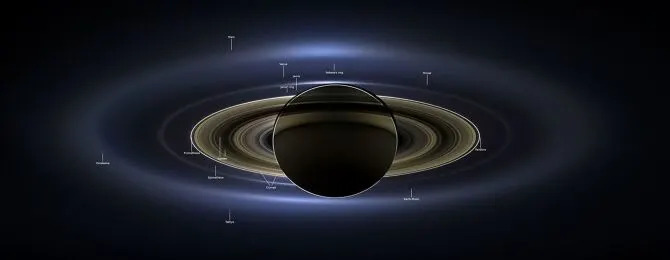Backlit photo of Saturn