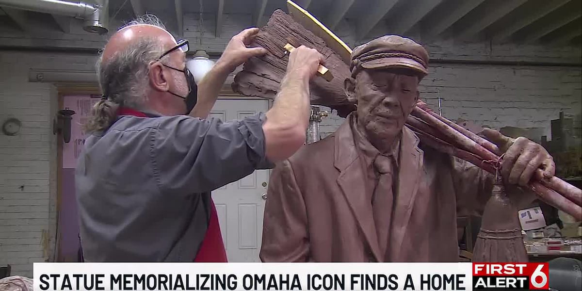 Omaha’s Broom Man statue finds permanent home after decade-long effort