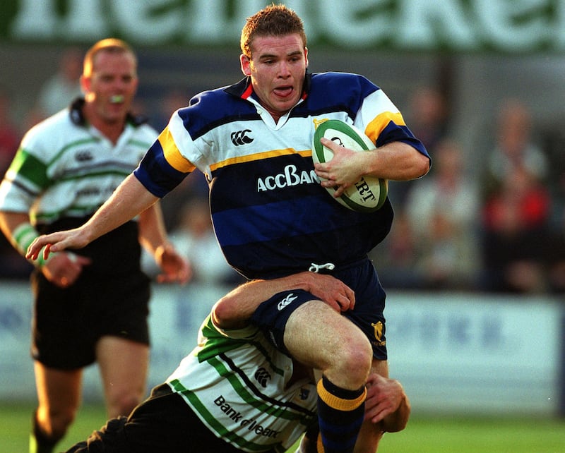 Gordon D'Arcy during an interpro between Leinster and Connacht in September 2000. Photograph: Billy Stickland/Inpho
