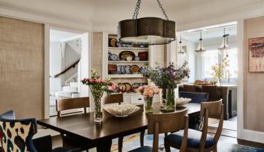 Newton-based interior designer Vani Sayeed used patterns and rich hues in this dining room.