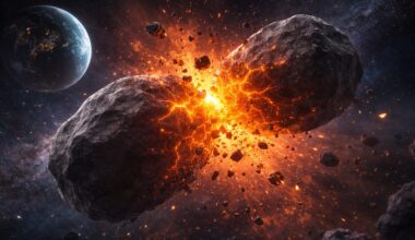 Astronomers see fireworks from violent collisions around nearby star