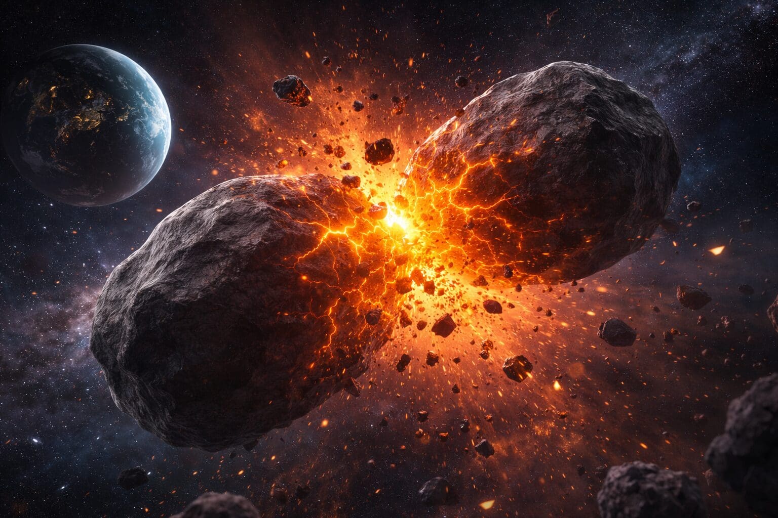 Astronomers see fireworks from violent collisions around nearby star