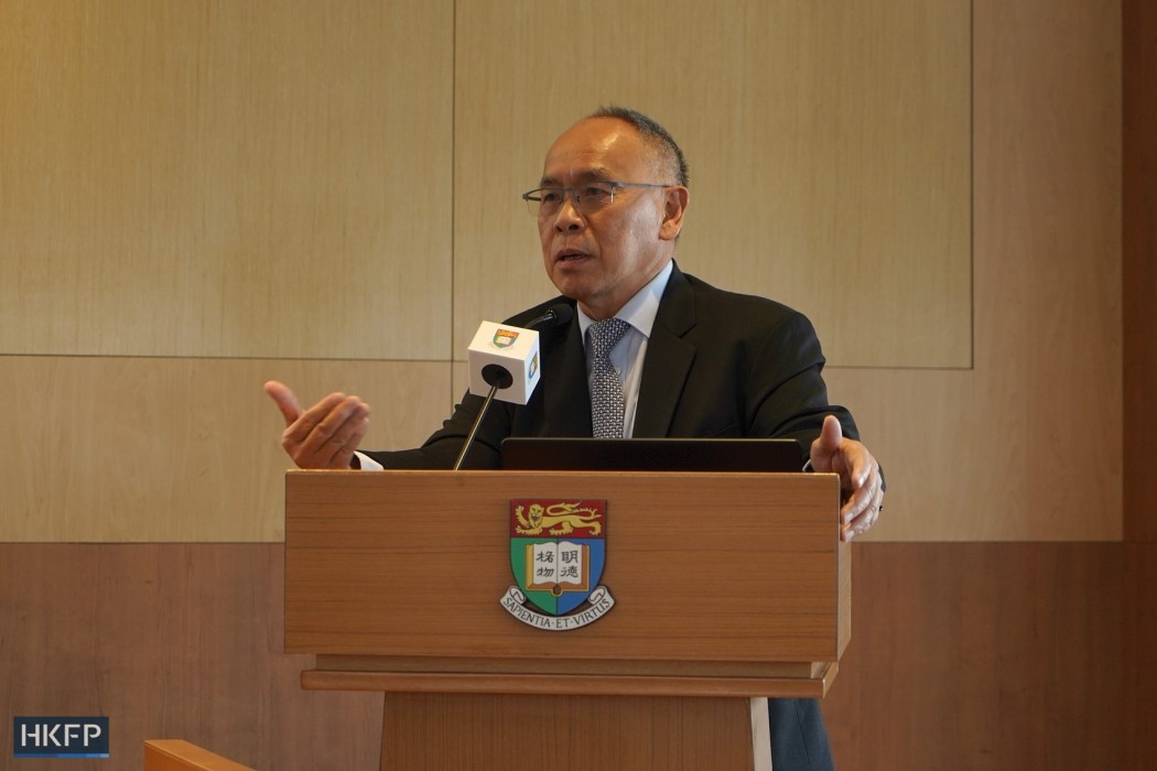 Professor Paul Yip, director of the Hong Kong Jockey Club Centre for Suicide Research and Prevention at the University of Hong Kong, meets the press on September 10, 2025. Photo: Kelly Ho/HKFP. 