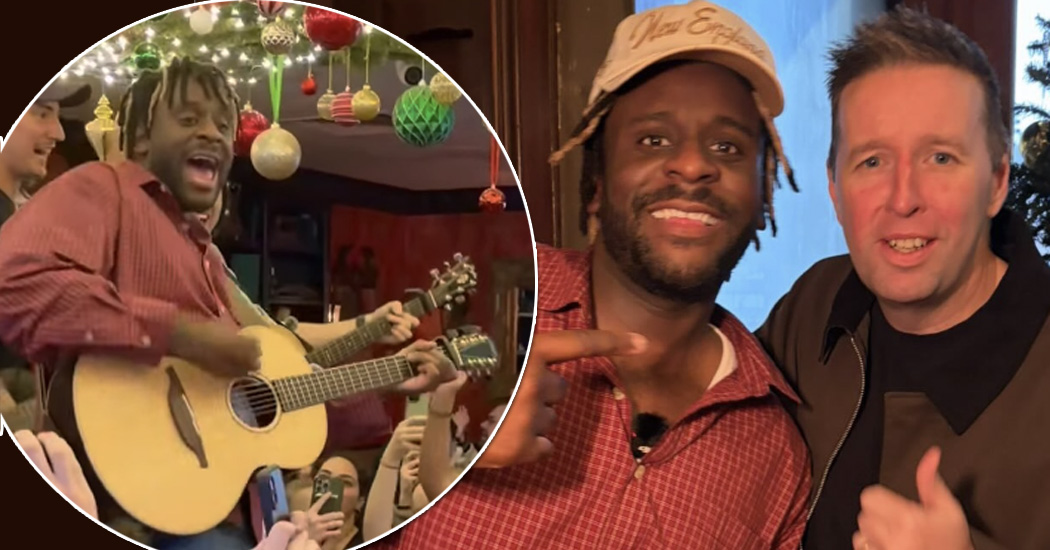 Myles Smith rocks up to Moville man's epic Boston bar!