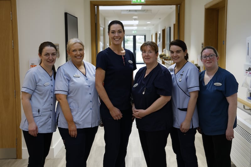 Roscommon Hospice staff: Mairead Costello, Marie Duffy, nurse manager Carol Duggan, Eleanor Moran, Annmarie Feeney and Katie Sloyan. Photograp: Nick Bradshaw/ The Irish Times