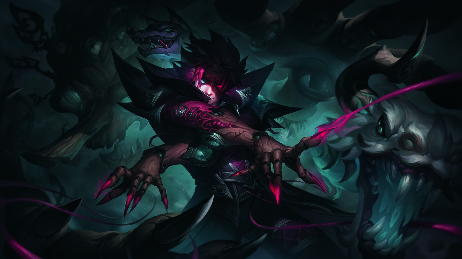 Character art that uses shadows to lead the viewer's eye to the character's face