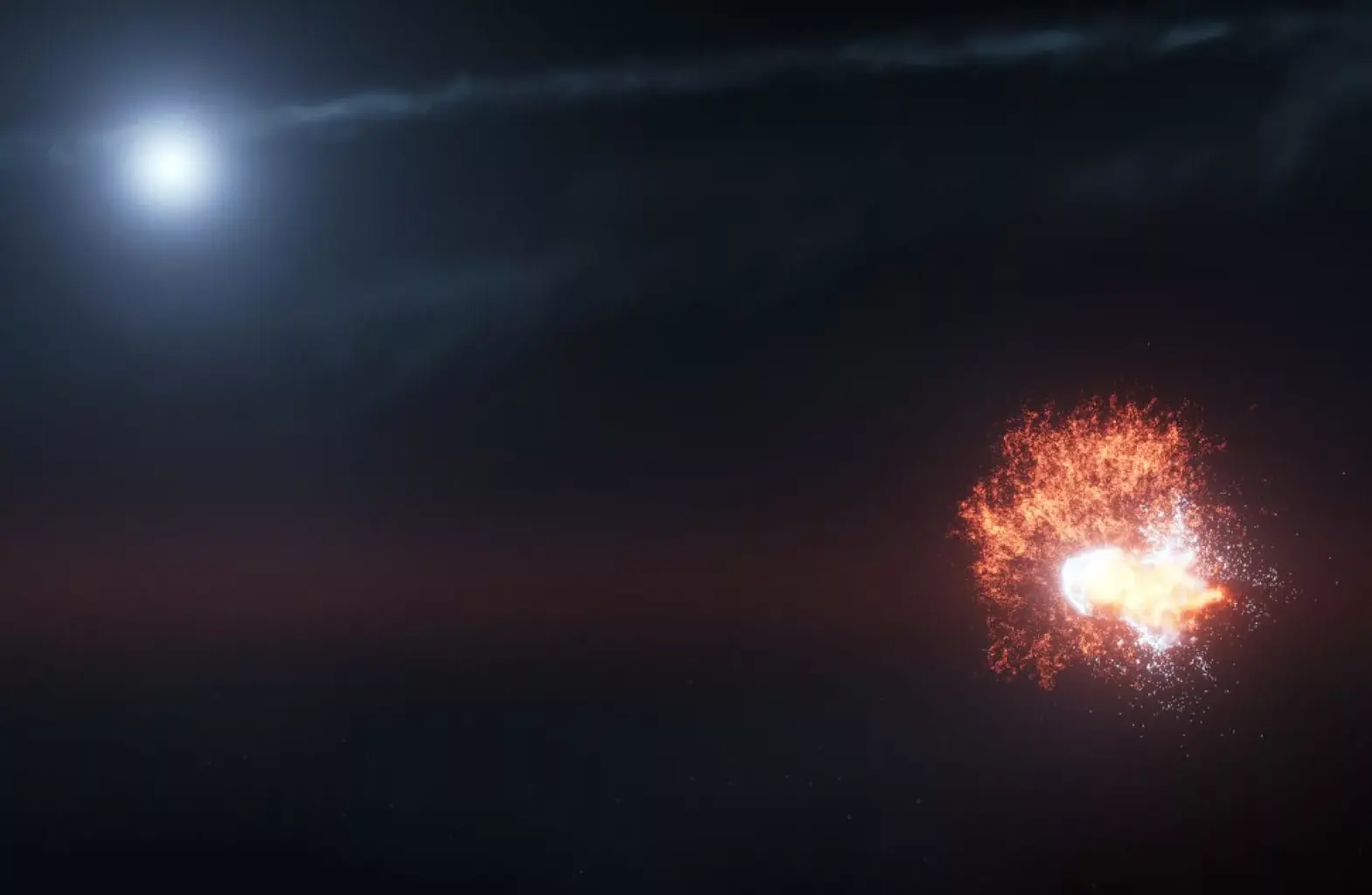 Hubble captured the dramatic aftermath of colliding space rocks in a nearby planetary system