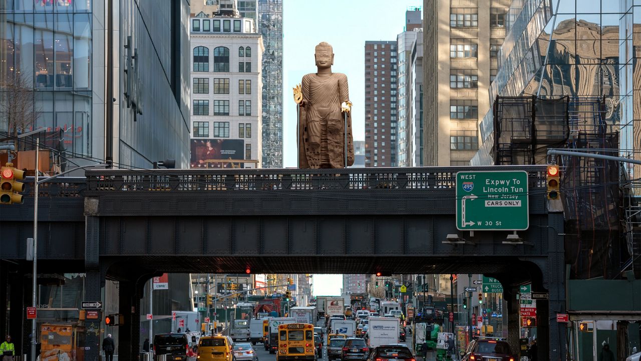 An artist’s rendition of what “The Light That Shines Through the Universe” will look like on the High Line when it is installed. (Courtesy of Tuan Andrew Nguyen and the High Line)