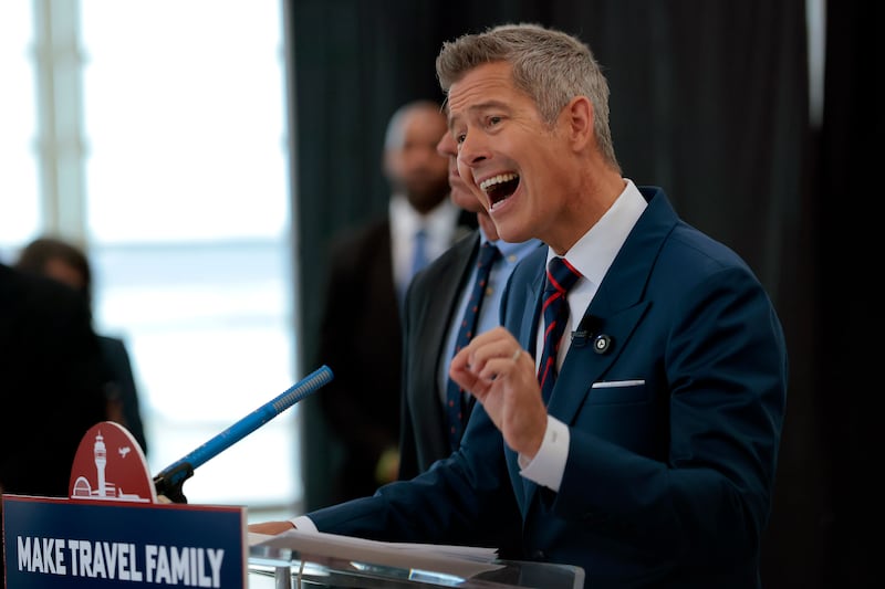 US transport secretary Sean Duffy Photo has pledged to 'restore courtesy and class to air travel” by, among other things, “dressing with respect'. Photograph: Heather Diehl/Getty Images