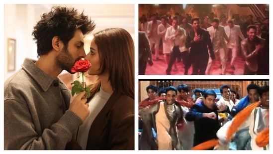 In his recent film, Kartik Aryan has danced to a song made famous by Salman Khan: Saajanji Ghar Aaye from Kuch Kuch Hota Hai.