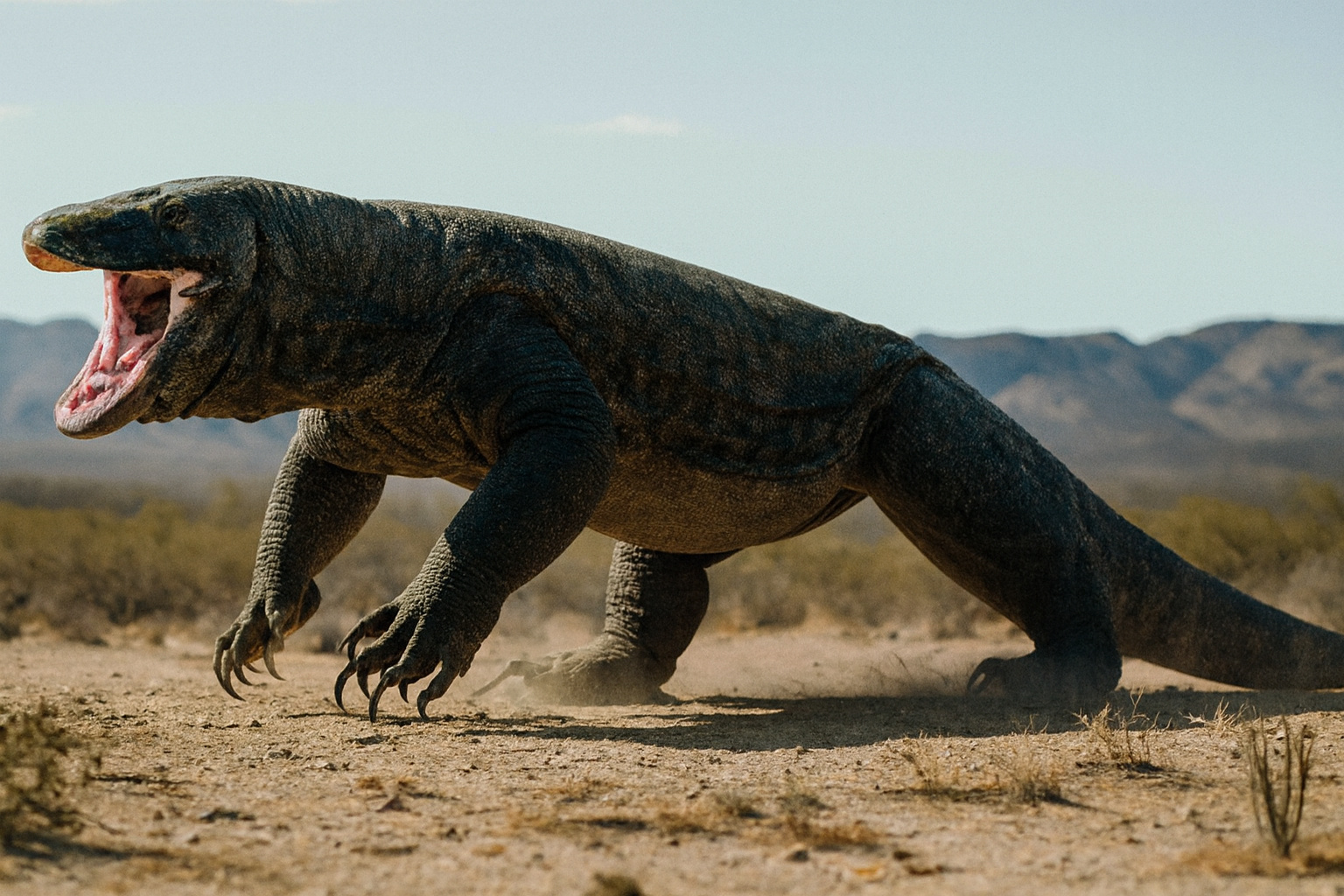 Measuring over 6 meters in length, possessing a venomous bite, and measuring comparable to a small car, the Megalania has gone down in history as the largest terrestrial lizard in the world, far surpassing the Komodo dragon.