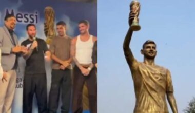 City of Joy, Statue of GOAT: Lionel Messi Unveils Monumental 70-Foot Statue In Kolkata | WATCH | Football News