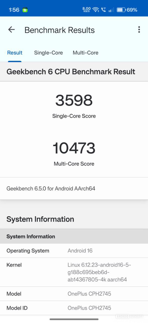OnePlus 15 Geekbench 6