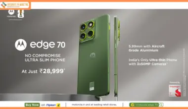 motorola edge 70 – No-Compromise Ultra-Slim Smartphone^ with Triple 50MP AI cameras, Snapdragon 7 Gen 4 and Military Grade durability: Goes on Sale today — At just ₹28,999*