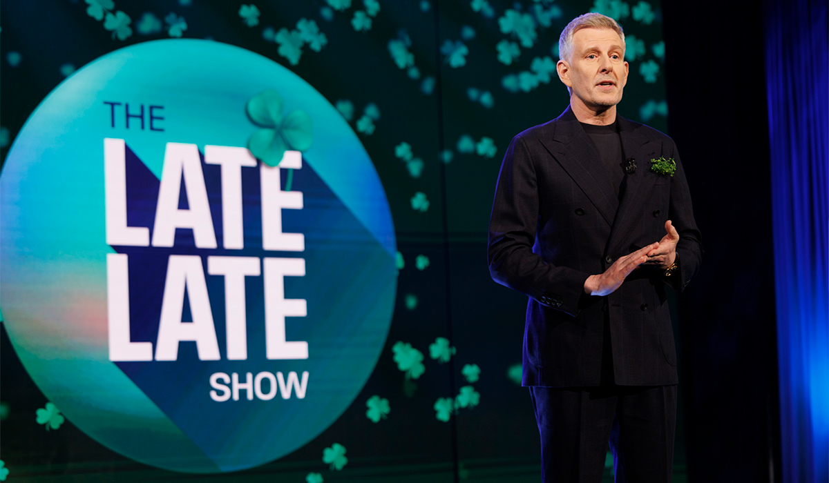 Patrick Kielty on The Late Late Show St Patrick's Day special. Pic: Andres Poveda