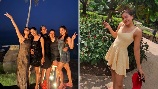 Rashmika Mandanna with her friends in Sri Lanka.(Instagram)