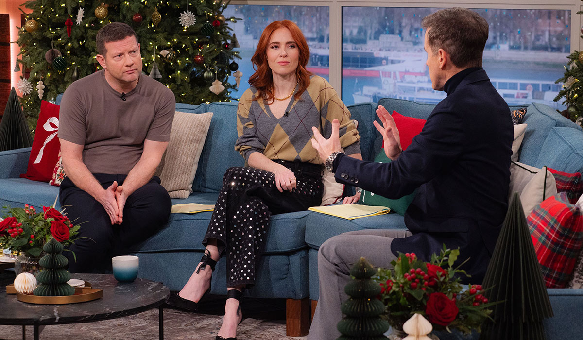 Dermot O'Leary, Angela Scanlon, Anton Du Beke, 'This Morning' TV show. Pic: Shutterstock