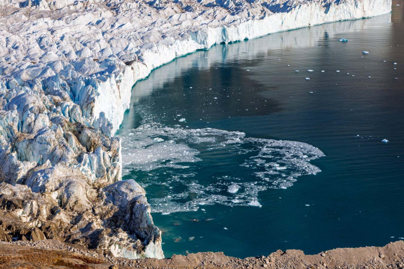 Calving at the front of the Hisinger Glacier in Greenland