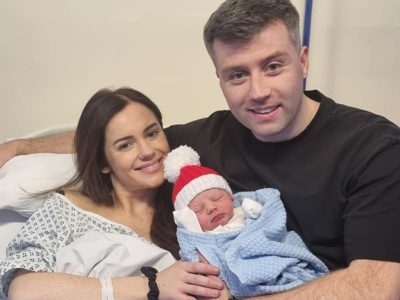 Baby Tommy with parents Ruth and Gary Kenna at the Rotunda Hospital