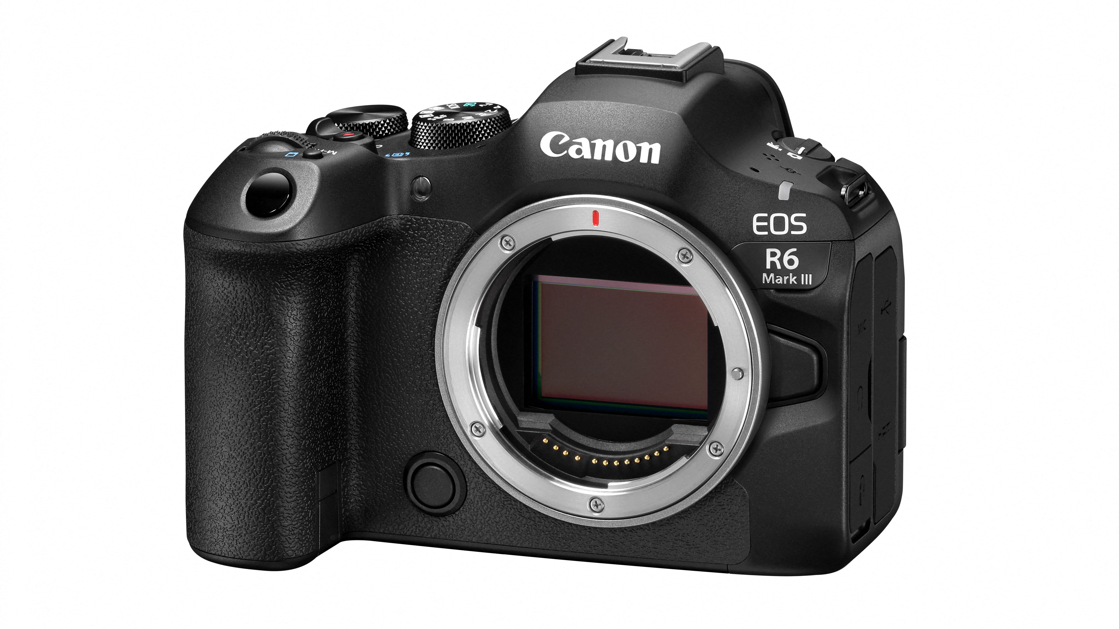 Canon EOS R6 Mark III against a white background