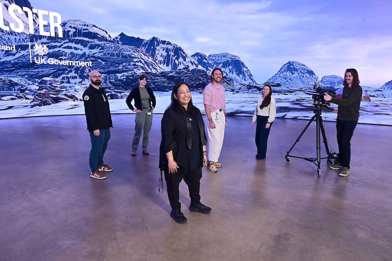 Pacemaker Press 10-11-2025: Studio Ulster's head of virtual production, Eranka Weerasuriya and her team in Belfast.
Picture By: Arthur Allison/Pacemaker Press.