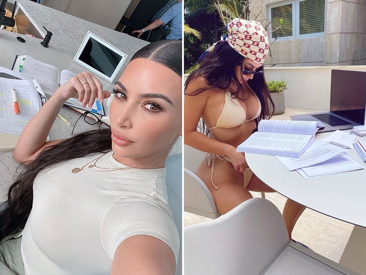 Kim Kardashian On The Study Grind