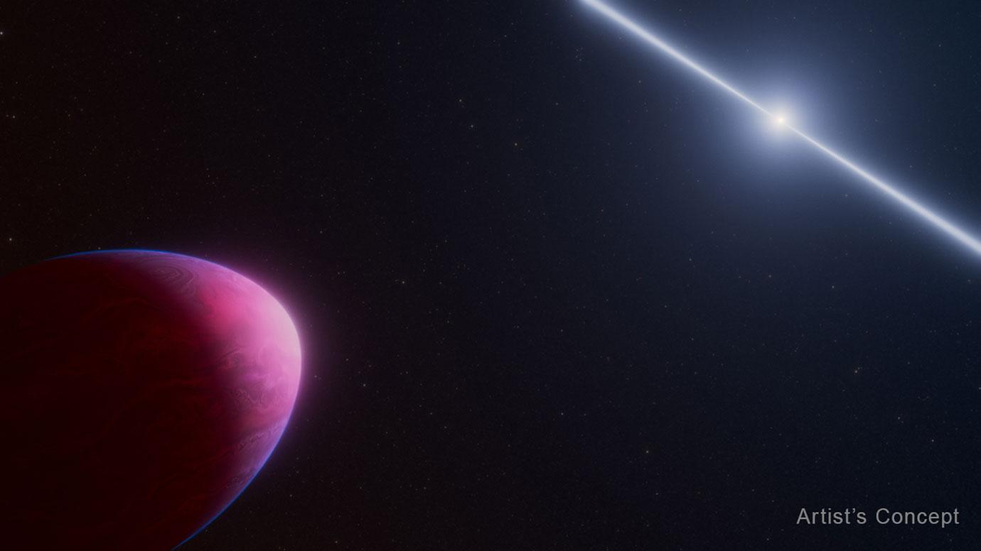 An illustration of the J2322-2650 system. Photo: NASA, ESA, CSA, Ralf Crawford (STScI)