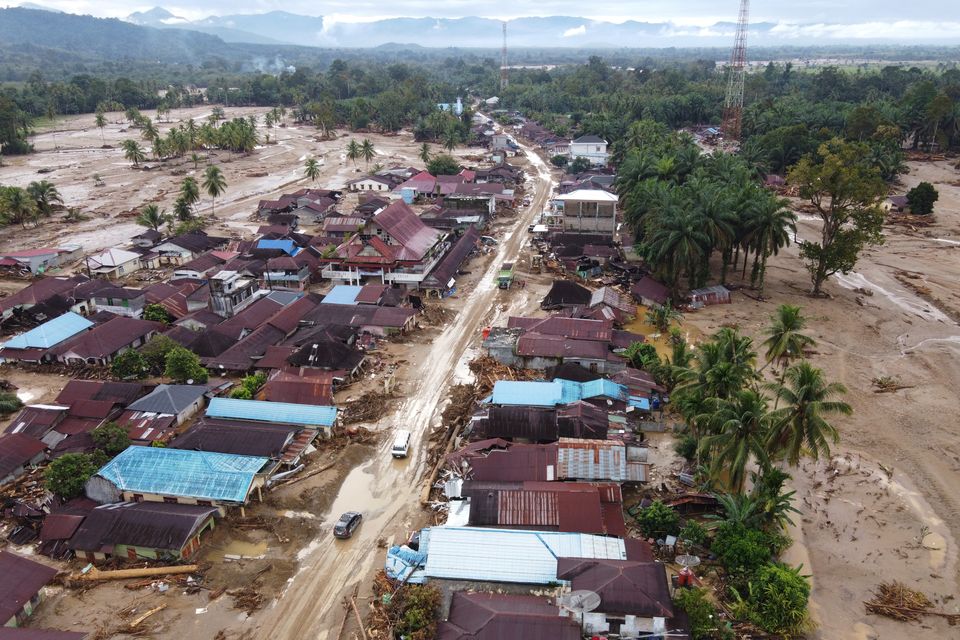 A village affected by a flash flood in Batang Toru (Binsar Bakkara/AP)