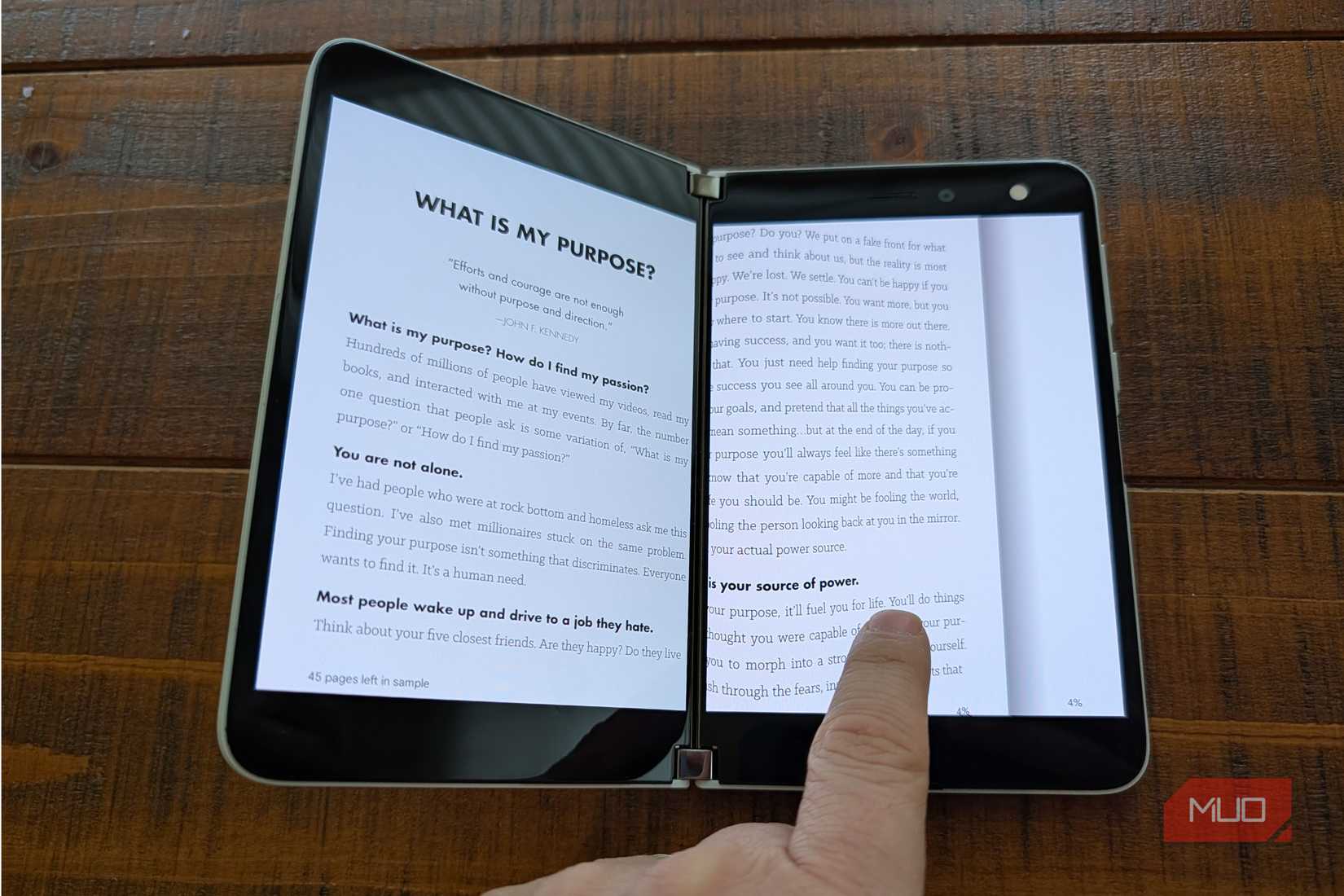Book Reading Surface Duo
