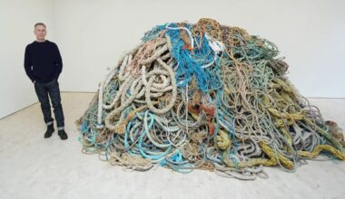 Absurd artist David Shrigley collects 10 tons of used rope... and now wants to sell it for a million pounds