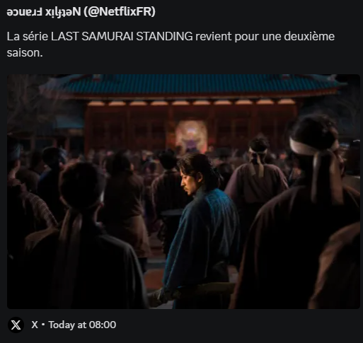 Deleted Tweet Netflix France Last Samurai Standing Renewed