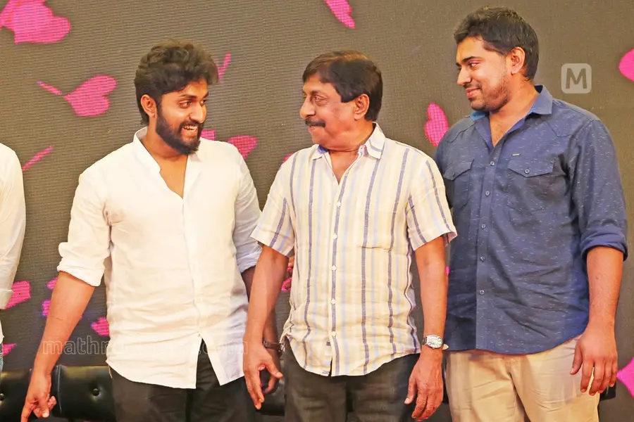 Dhyan Sreenivasan with his father Sreenivasan and actor Nivin Pauly