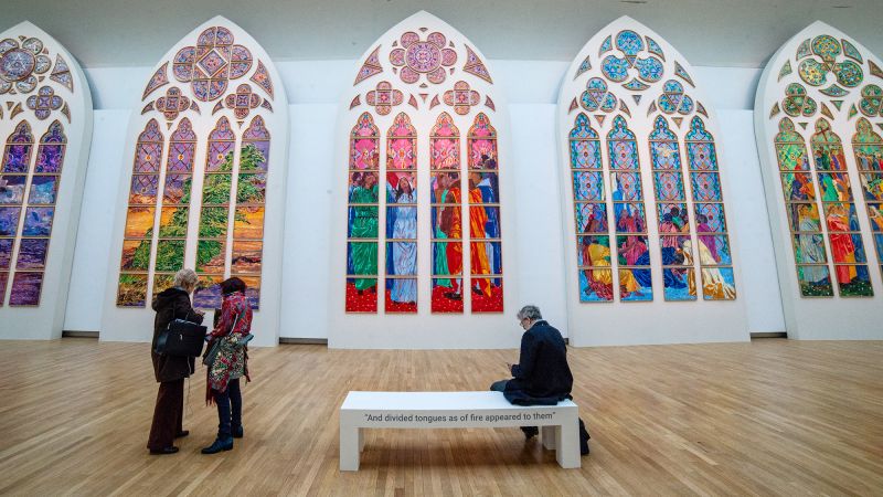 Despite controversy, designs for Notre Dame’s new windows go on display in Paris