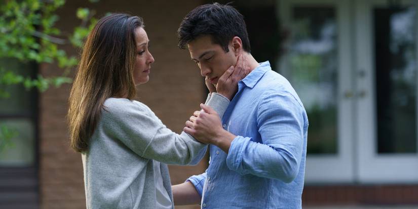 Christina Chang and Hudson Williams in the Heated Rivalry Season 1 finale