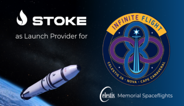 a promo banner for a space launch company