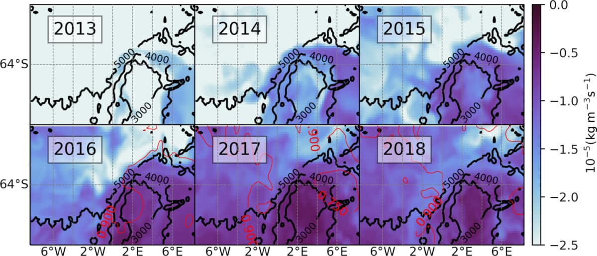 Progressive Changes In Upper Ocean Salinity And Density Around The Maud Rise From 2013 To 2018