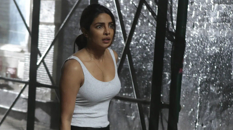 Alex Parrish (Priyanka Chopra) looks shocked by scaffolding in Quantico