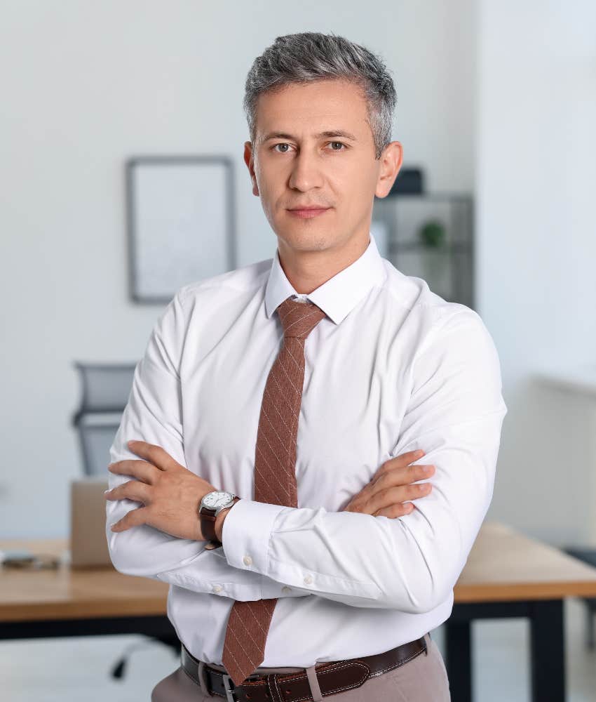 serious gen x man at work