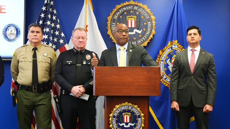 FBI assistant director in charge Akil Davis speaks at a press briefing on the incident. Pic: AP