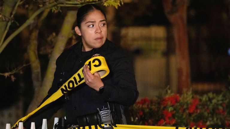 The couple were found dead in Brentwood, Los Angeles. Pic: AP