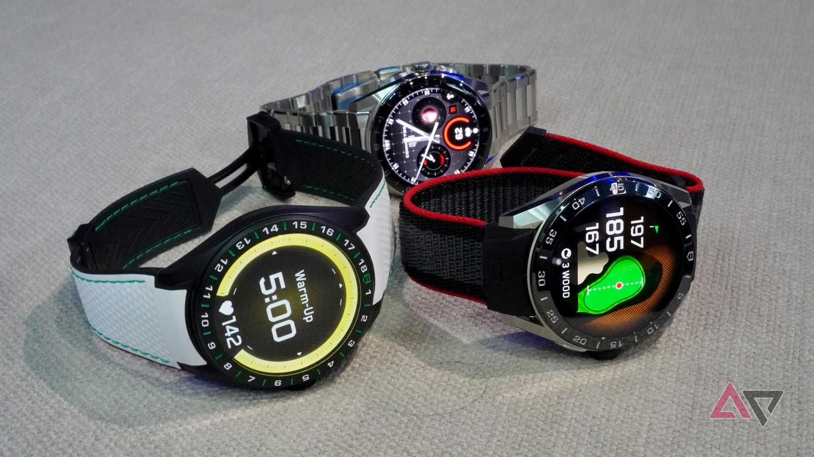 Three different Tag Heuer Connected Calibre E5 models