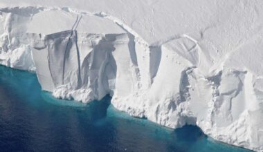 The ice that holds up half a meter of sea level begins to crack like a windshield