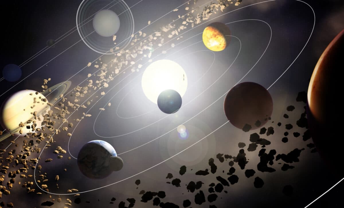 The Solar System (with Orbit Rings)