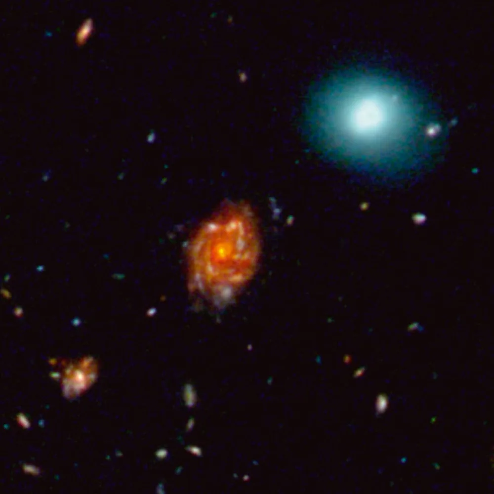 Image of the Big Wheel galaxy (centre of the image)