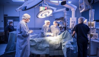 Surgeons in an operating room.