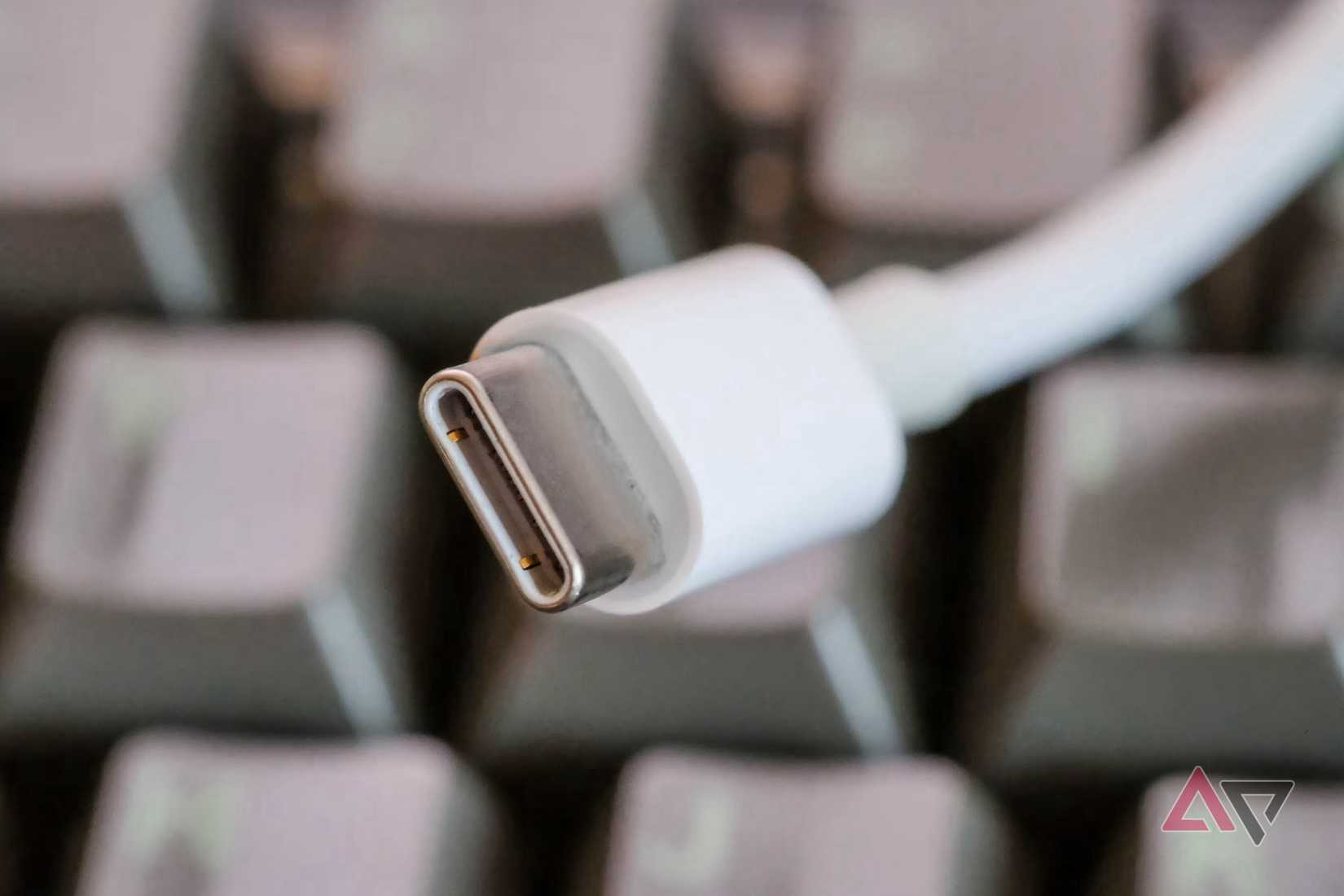 close shot of a USB-C cable