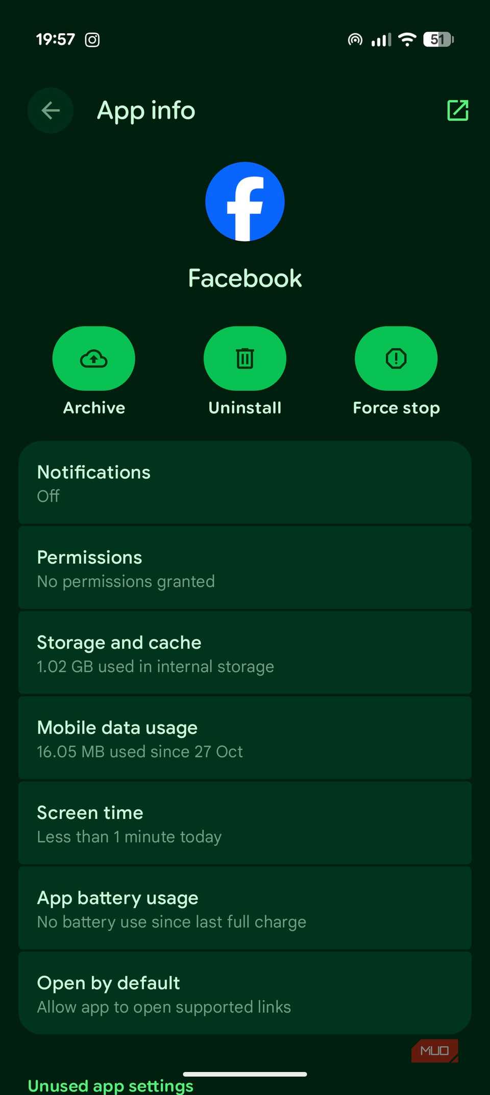 Uninstall button on the Google Pixel 10 Pro