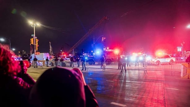 NEW YORK CITY, UNITED STATES - JANUARY 4: A heavy police presence surrounds a van parked near the Wall Street Heliport, where authorities say Venezuelan President Nicolas Maduro was allegedly transported inside the vehicle after a helicopter believed to be carrying him and his wife landed, in New Yo