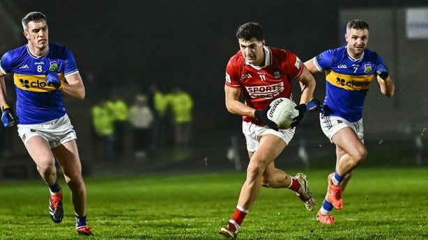 Seán McDonnell of Cork on the attack during the McGrath Cup match between Tipperary and Cork at Cappawhite GAA Club in Tipperary. 