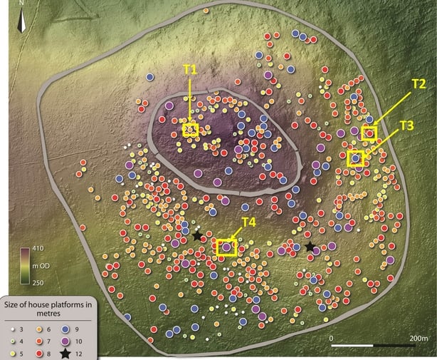 Photogrammetry map of location of roundhouse footprints 
